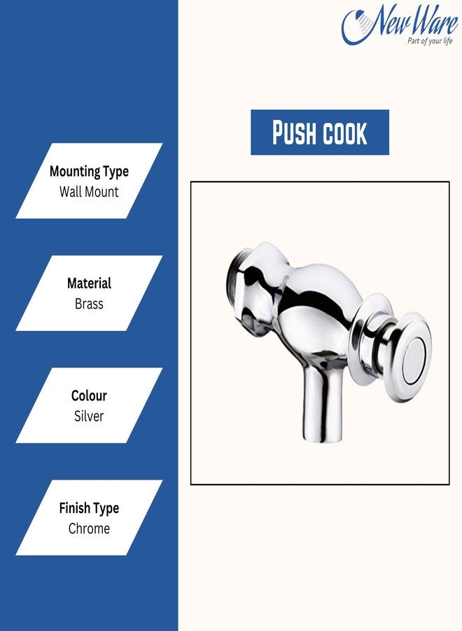 NEW WARE Brass Push Cock Urinal (Male Thread) for Bathroom/Water Cooler Tap - Urinal Flush Valve for Bathroom Public Toilet- Chrome Finish - Image 5